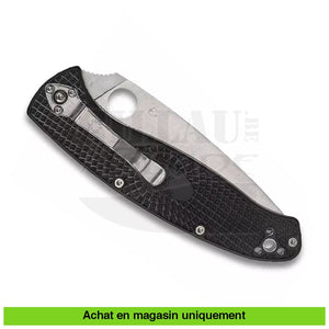 Couteau Pliant Spyderco Resilience Lightweight Black 8Cr13Mov Demi-Dents Couteaux Pliants Militaires