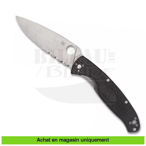 Couteau Pliant Spyderco Resilience Lightweight Black 8Cr13Mov Demi-Dents Couteaux Pliants Militaires