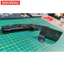 Charger l&#39;image dans la galerie, Fabrication Sur Mesure Support Couteau Artisanal Vieillissement Patine &amp; Gravure Laser Découpe