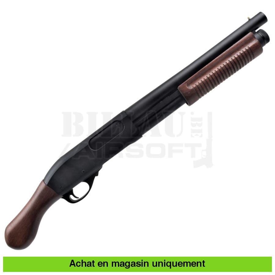 Fusil à pompe airsoft GNB M870SW Full Metal Noir + Vrai Bois – Billau Armes  Tournai