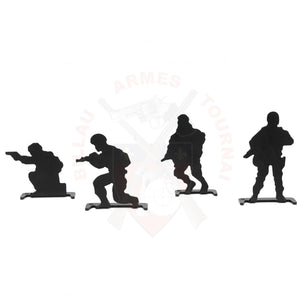 Pack De 4 Cibles Métal Silhouettes Soldats Ciblerie