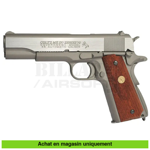 Pistolet Gbb Co2 Colt 1911 Series 70 Stainless Full Métal Répliques De Poing Airsoft
