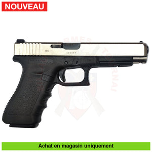 Pistolet Semi - Auto Glock 34 Gen 3 Custom Nickelé Cal. 9Mm Para (Rare!) Armes De Poing À Feu