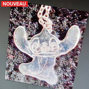 Remplacement Logo Et Gravure Laser Pendentif Thème ’Stitch’ & Découpe