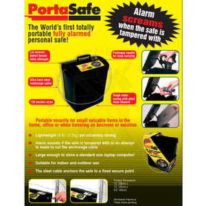 Coffre-Fort Portable + Alarme Câble Acier Portasafe Coffres-Forts