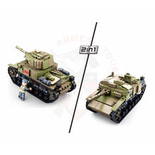 Charger l'image dans la galerie, Kit Complet Sluban 2 En 1 Ww2 Tank Italien Moyen Jouets