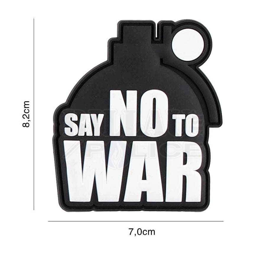 Patch PVC 3D Say No To War Noir Blanc Billau Armes Tournai