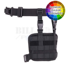 Charger l'image dans la galerie, Plaque De Cuisse Mollé Cordura Noir Poches Tactiques