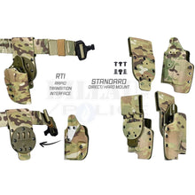 Charger l&#39;image dans la galerie, Plaque De Cuisse Port Haut Rti Wheel G-Code Gca200 + Sangle Cobra Multicam Accessoires Holsters