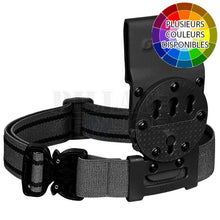 Charger l'image dans la galerie, Plaque De Cuisse Port Haut Rti Wheel G-Code Gca200 + Sangle Cobra Noir Accessoires Holsters