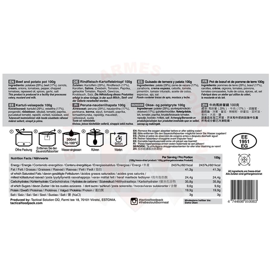 Ration D'eau Potable De Survie Bundeswehr - 5 Sachets De 100 Ml - Durée De Vie 5 Ans - Pour Camping, Trekking, Urgence