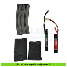 Charger l&#39;image dans la galerie, Aeg Aps Uar Noir + Chargeurs Lunette Batteries Housse Répliques D’épaule Airsoft