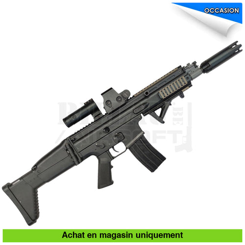 AEG G&G FN SCAR L Noir Full Métal Custom + Titan + Red Dot + Magnifier + ... répliques d’épaule airsoft AEG