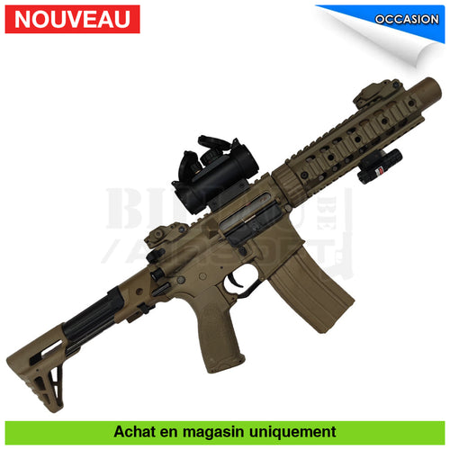 Aeg Lancer Tactical Lt-15 Sd Ris Tan + Red Dot Laser Répliques D’épaule Airsoft