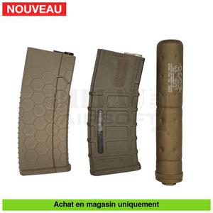 AEG Magpul Masada PTS Tan Custom + Chargeur + Silencieux (Rare) répliques d’épaule airsoft AEG