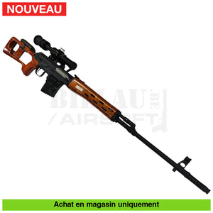 Aeg Svd Dragunov Real Sword + Lunette Boost 450 Fps (Rare) Répliques De Snipers Airsoft