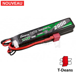 Batterie Gens 7 4V 2000 Mah 2 Sticks Lipo T Dean Batteries