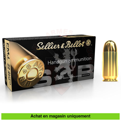 Boite De 50 Cartouches S&B 45 Acp 230 Gr Fmj Munitions