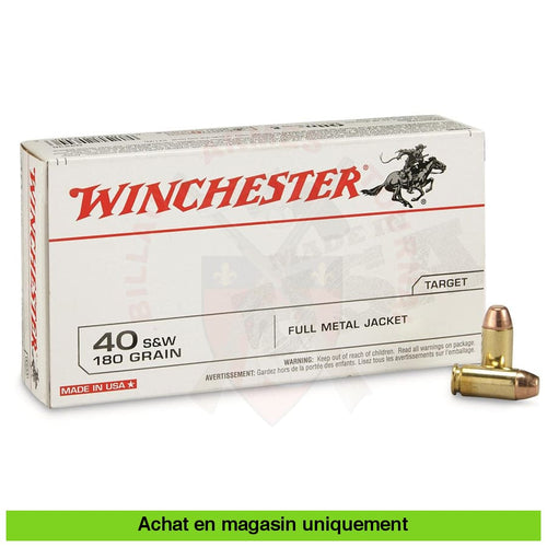 Boite De 50 Cartouches Winchester .40 S&W 180 Gr Fmj Munitions
