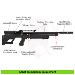 Carabine À Plombs Pcp Hatsan Bullboss Noire Synthétique 6 35 Mm (57 Joules) Armes D’épaule