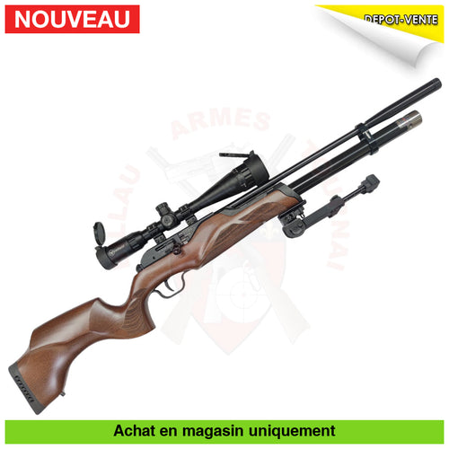 Carabine à plombs PCP Walther Maximathor Bois 5,5mm + Lunette Firefield 4-16x42 AO IR + Bipied UTG + Barillets + Plombs
