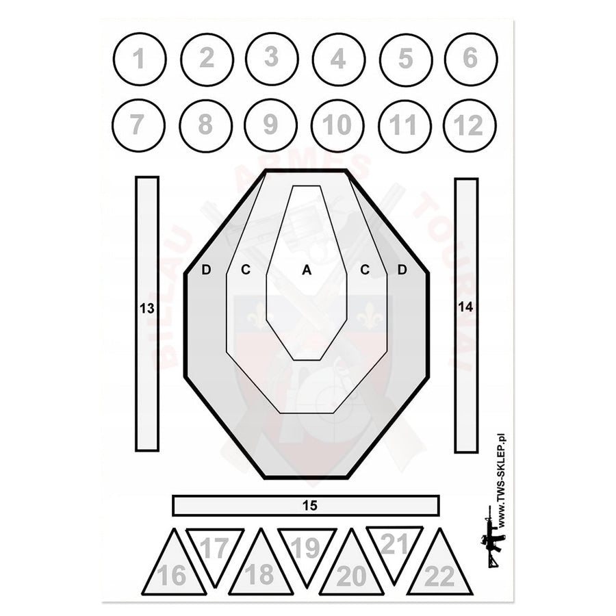 Cible 70X50Cm Tws Drill Papier (Type Ipsc) Ciblerie