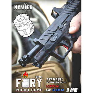 Compensateur TR-1 Upgrade Navier Micro Comp Fury 9mm 1/2x28 RH Matériels de compétition customisation