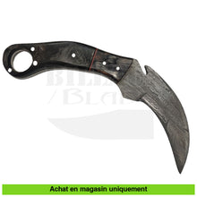 Charger l&#39;image dans la galerie, Couteau fixe Artisanal Karambit Damas + Gaine Cuir Couteaux fixes Militaires