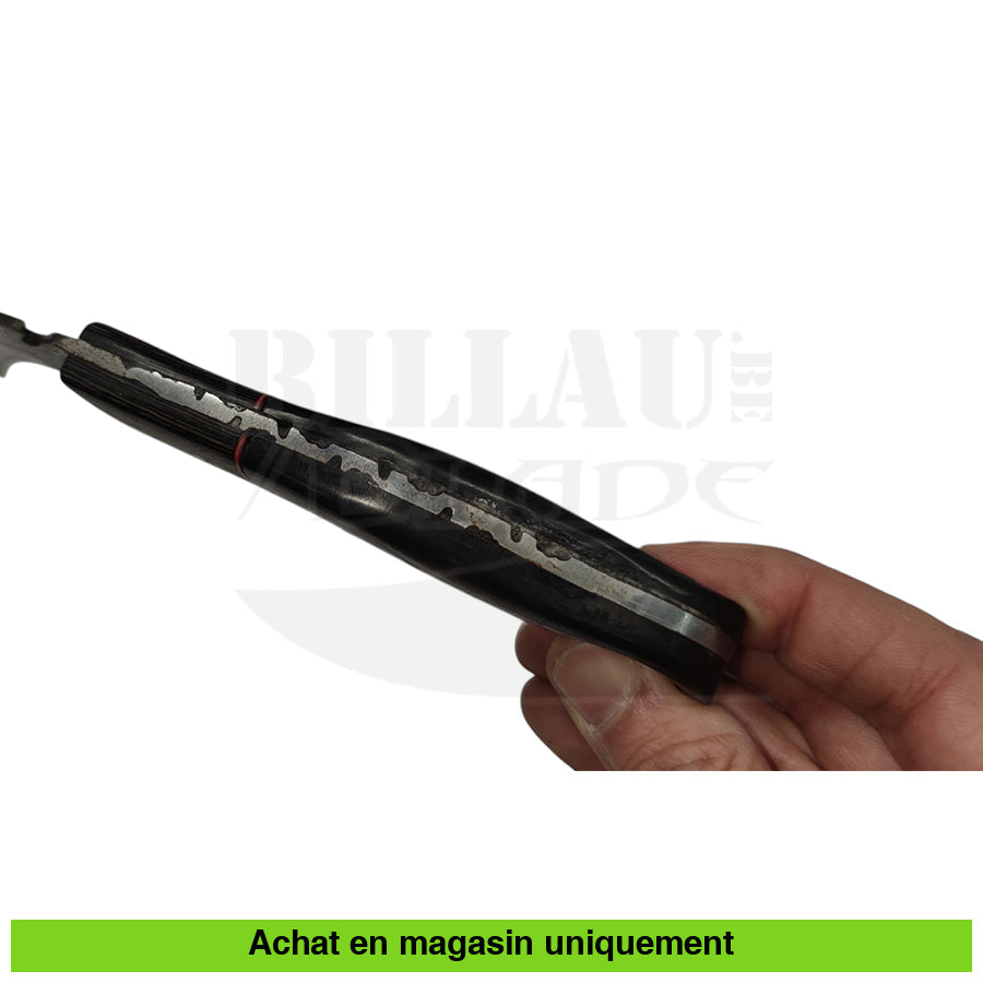 Couteau artisanal à lame fixe de 11 cm + gaine cuir Couteau artisanal à lame fixe de 11 cm + gaine cuir