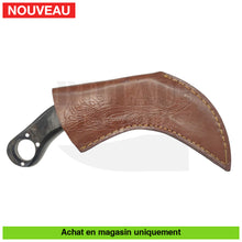 Charger l&#39;image dans la galerie, Couteau fixe Artisanal Karambit Damas + Gaine Cuir Couteaux fixes Militaires