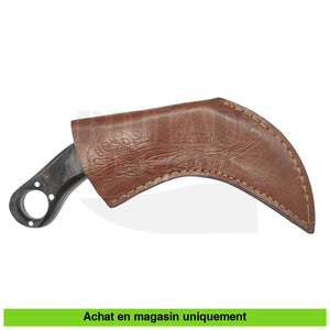 Couteau fixe Artisanal Karambit Damas + Gaine Cuir Couteaux fixes Militaires