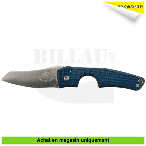 Couteau pliant Coupe-Cigare Les Fines Lames ’Le Petit’ Edition Limitée Carbone Bleu + étui Cuir Couteaux pliants