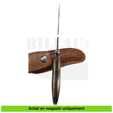 Charger l&#39;image dans la galerie, Couteau pliant Laguiole Corne Compostelle + étui cuir Couteaux pliants français