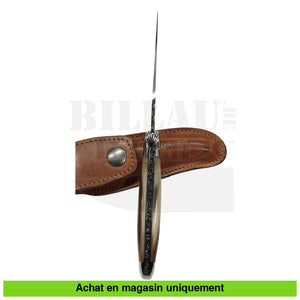 Couteau pliant Laguiole Corne Compostelle + étui cuir Couteaux pliants français