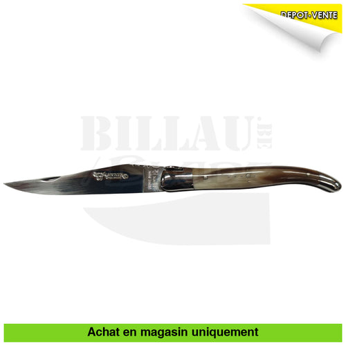 Couteau pliant Laguiole Corne Compostelle + étui cuir Couteaux pliants français