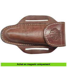 Charger l&#39;image dans la galerie, Couteau pliant Le Couteau du Larzac ’L’âme du Pélerin’ Guilloché + étui Cuir Couteaux pliants français