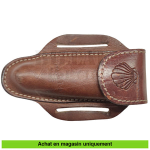 Couteau pliant Le Couteau du Larzac ’L’âme du Pélerin’ Guilloché + étui Cuir Couteaux pliants français