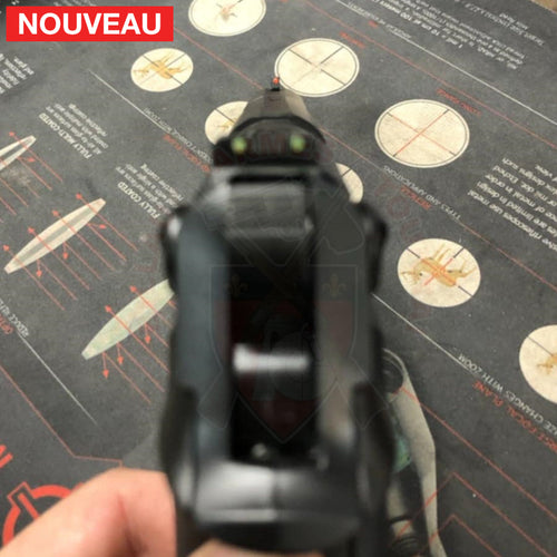 Fabrication et adaptation sur mesure de Fibres Optiques dans Hausse et Guidon de Walther CP88 Montage & Réglage Optiques