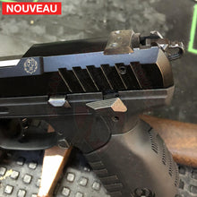 Charger l&#39;image dans la galerie, Fabrication et adaptation sur mesure d’une plaque adaptatrice de Hausse pour Red Dot pour un Pistolet Ruger SR22