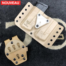 Charger l&#39;image dans la galerie, Fabrication sur mesure Double Porte-Chargeur FN FIve Seven Kydex FDE sur attache G-Code KYDEX