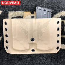 Charger l&#39;image dans la galerie, Fabrication sur mesure Double Porte-Chargeur FN FIve Seven Kydex FDE sur attache G-Code KYDEX