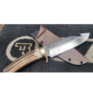 Fabrication Sur Mesure Etui Kydex Coyote Recouvert De Cuir Pour Couteau Chasse Artisanal Kydex