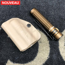 Charger l&#39;image dans la galerie, Fabrication sur mesure Etui Kydex FDE pour lampe Olight Warrior Mini KYDEX
