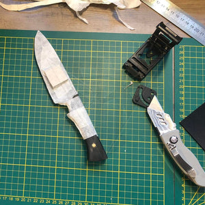 Fabrication Sur Mesure Etui Kydex Noir Couteau Fixe Artisanal Kydex