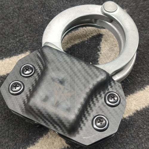 Fabrication Sur Mesure Gaine Kydex Carbone Pour Paire De Menottes Charnières Raptor Avec Réglage