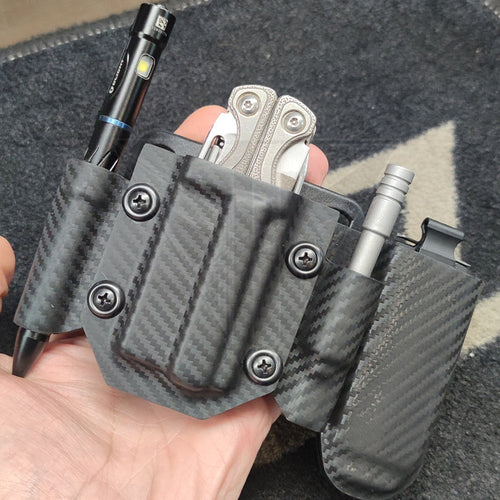 Fabrication Sur Mesure Gaine Kydex Carbone Pour Pince Multi - Outils Leatherman + Bit Drivers 2