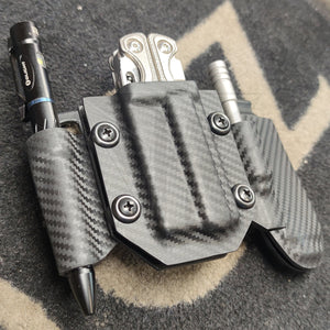 Fabrication Sur Mesure Gaine Kydex Carbone Pour Pince Multi - Outils Leatherman + Bit Drivers 2