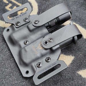 Gaine Kydex Noire Pour Lampe + Chargeur Le Tout Réglable En Hauteur Largeur Et Compression Avec