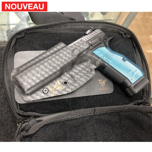 Fabrication sur mesure Holster Kydex Carbone pour Insert EDC dans banane tactique Helikon-Tex pour CZ Shadow 2 KYDEX