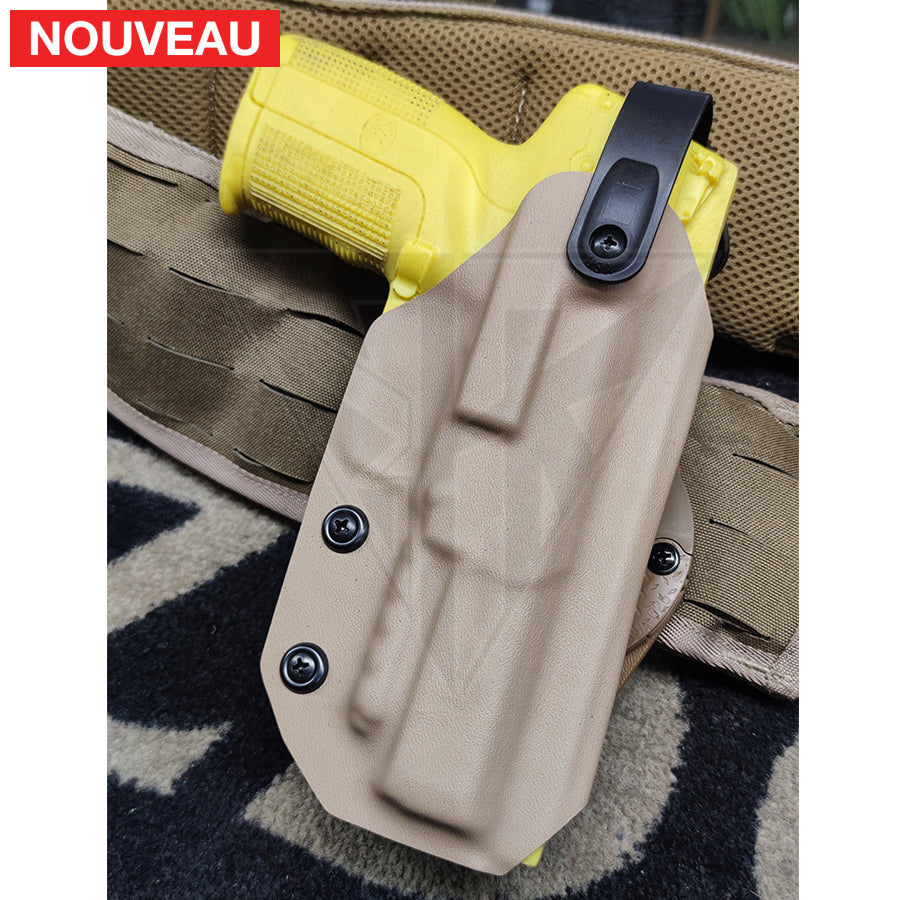 Fabrication sur mesure Holster Kydex FDE Level 3 Fixation G-Code pour FN Five Seven KYDEX
